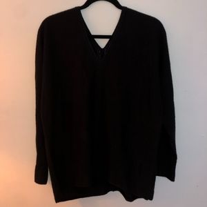 Black 100% cashmere double-v neck sweater by Vince